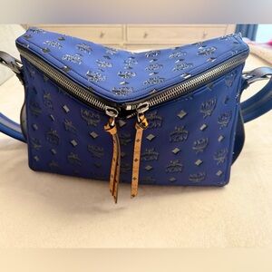 MCM Blue and Black Diamant Bag